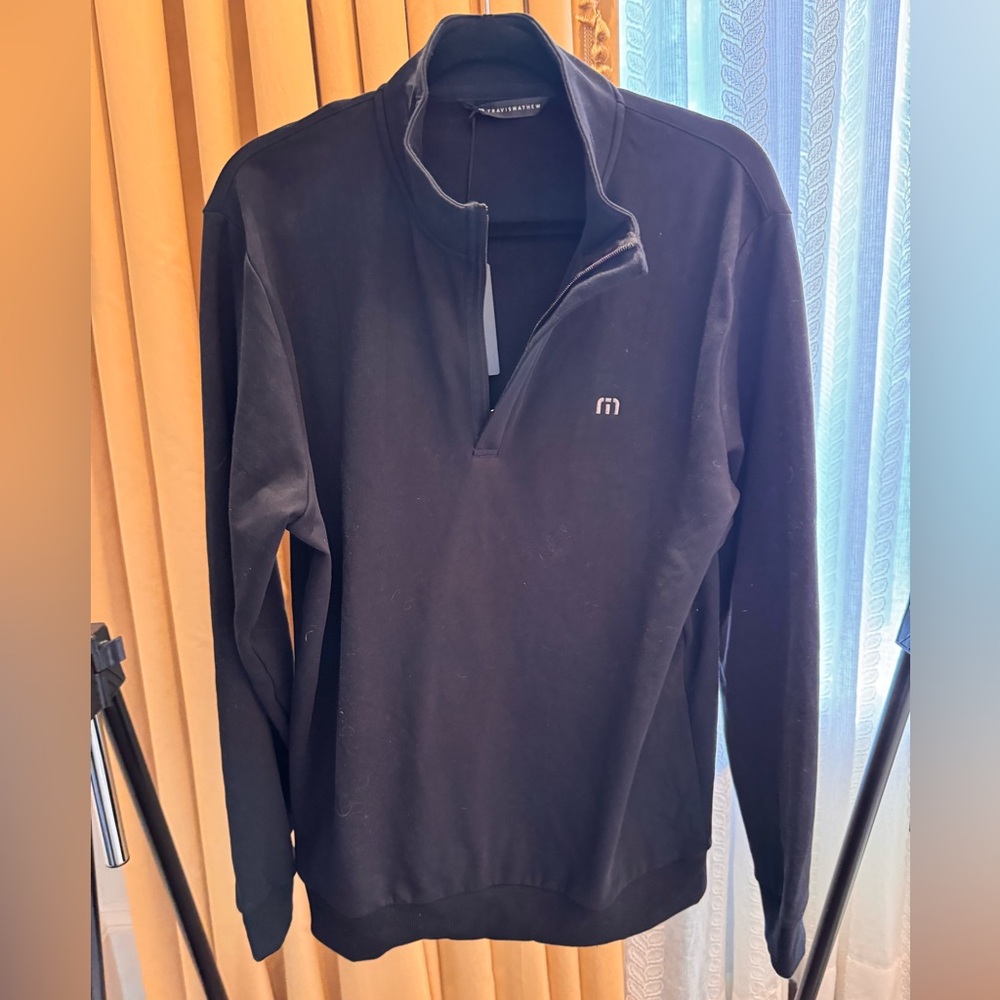 Travis Mathew Black Quarter Zip Pullover